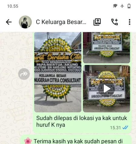 Pengiriman Papan Bunga Duka Cicadas Binong